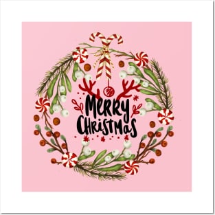 Floral Christmas Posters and Art